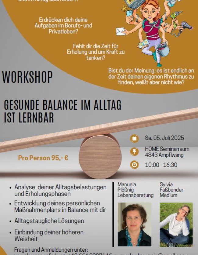 Seminar gesunde Balance im Alltag